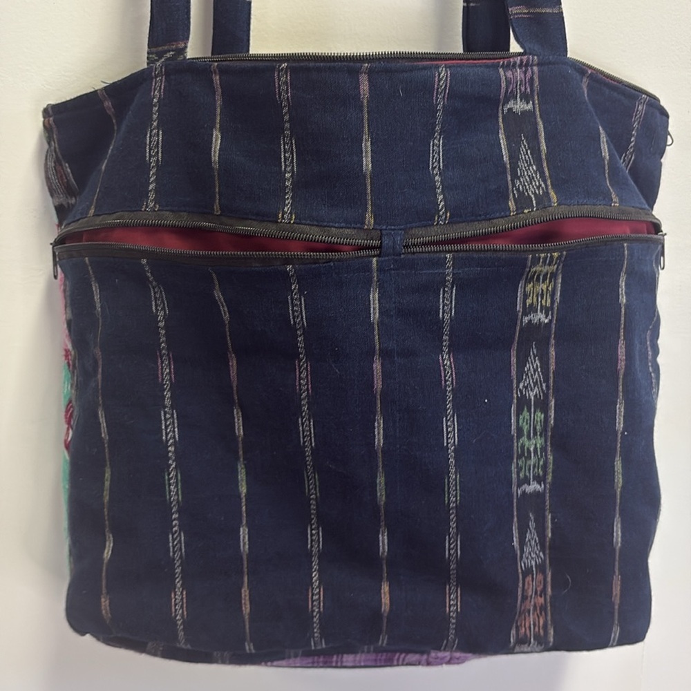 Colorful Patterned Tote Bag Handmade in Guatemala - Picture 8 of 10